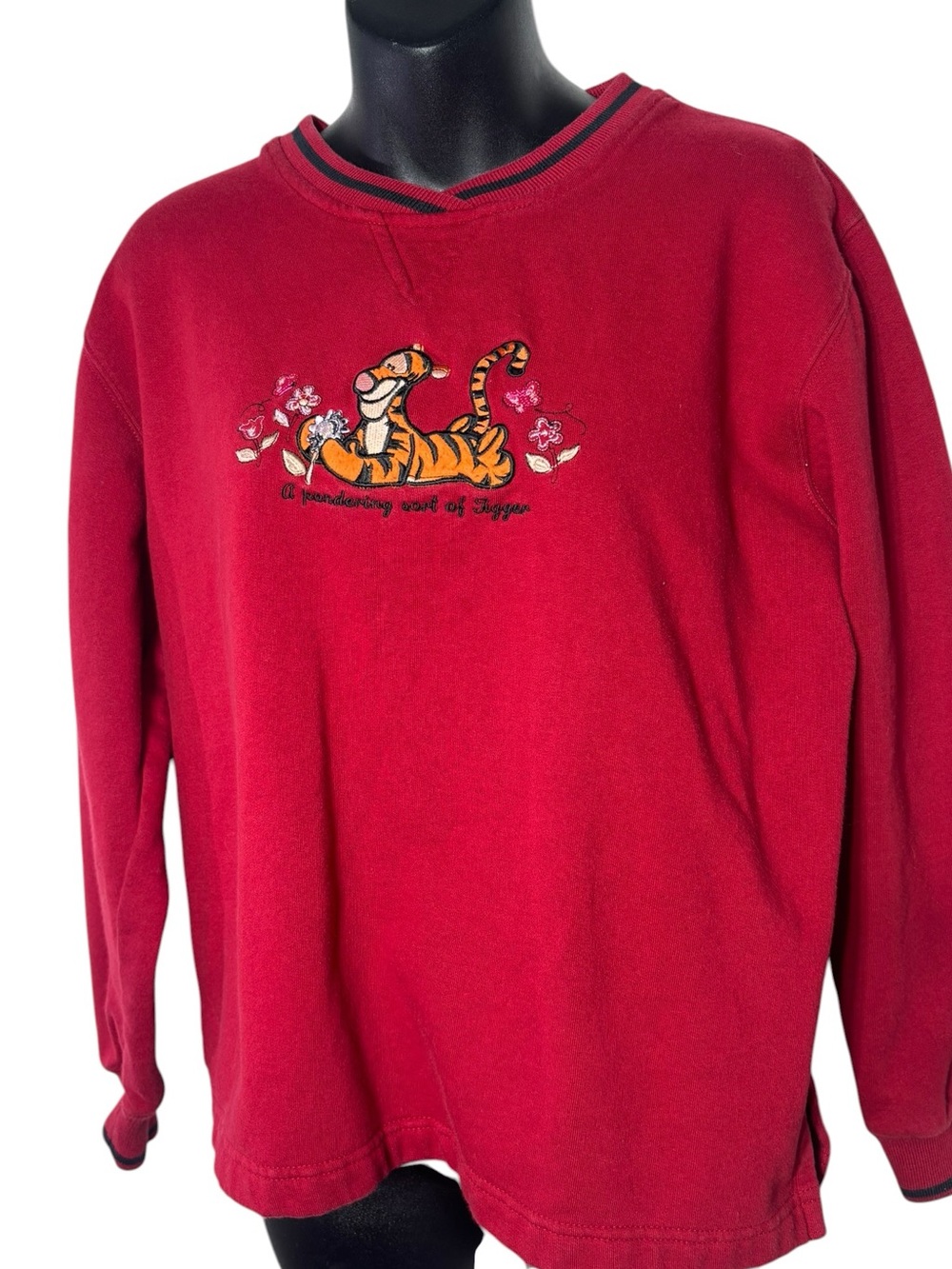 Pooh 100 acre collection vintage pullover sweater tigger embroidered floral